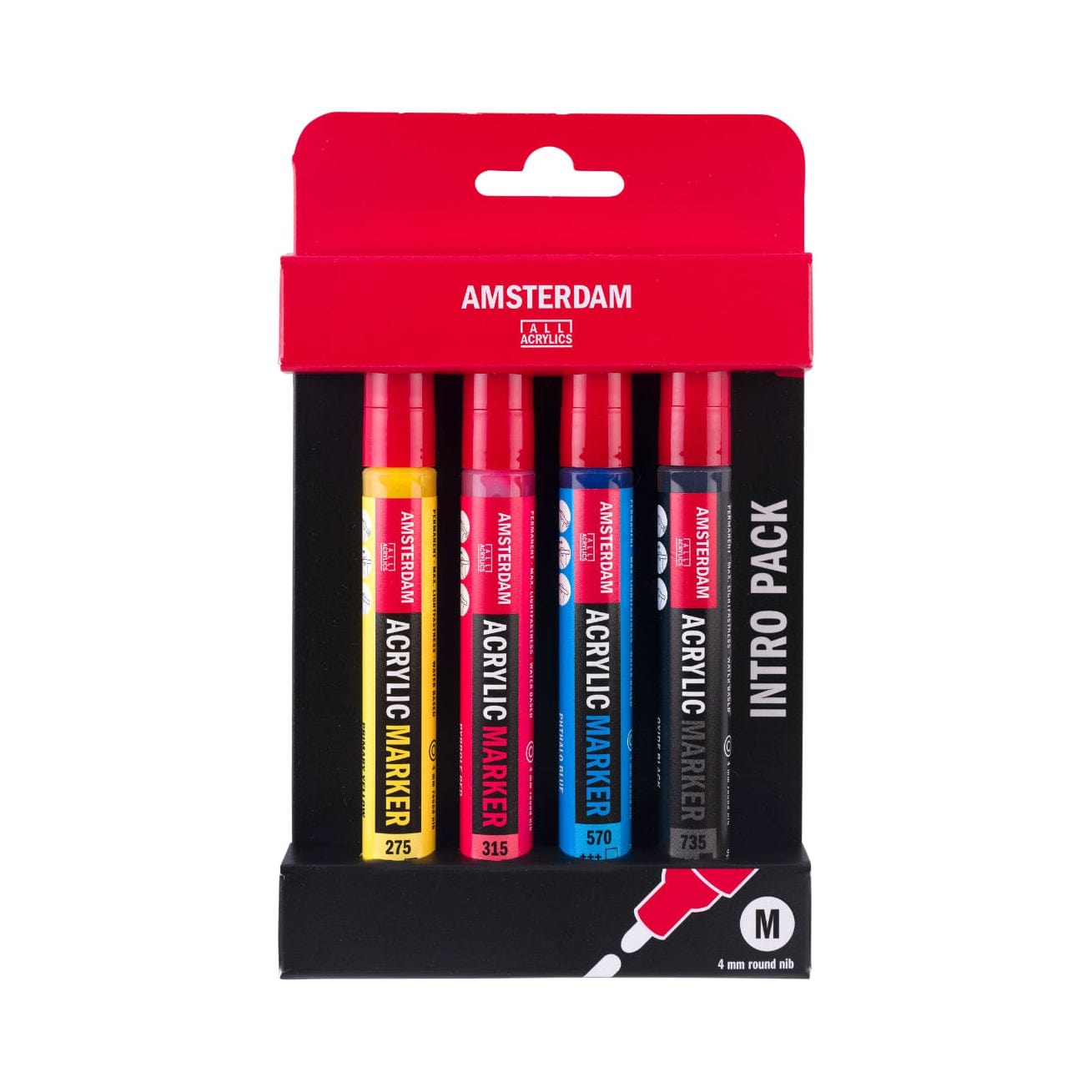 Amsterdam 4mm Acrylic Marker Set 4/Pkg-Intro