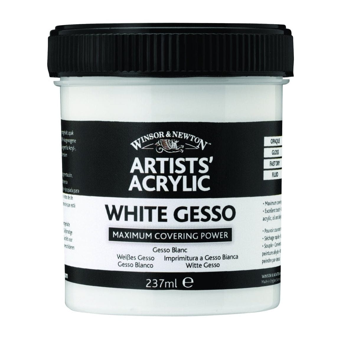 Winsor & Newton Artists' Acrylic Gesso, White, 237 ml.