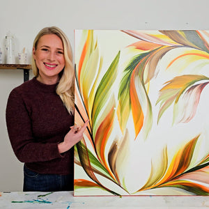 Botanical Abstract Painting Course painting by Rinske Douna - abstract acrylic art