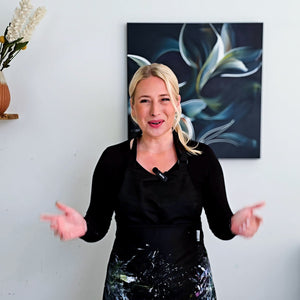 Botanical Brushstroke Mastery Course painting by Rinske Douna - abstract acrylic art