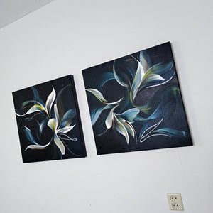 Folded & Unfolded (diptych) painting by Rinske Douna - abstract acrylic art