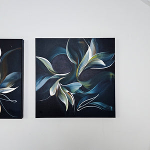 Folded & Unfolded (diptych) painting by Rinske Douna - abstract acrylic art