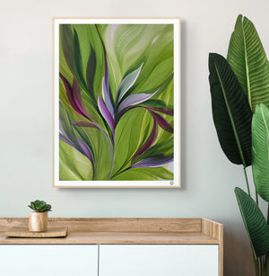 In the Heart of Greens I painting by Rinske Douna - abstract acrylic art