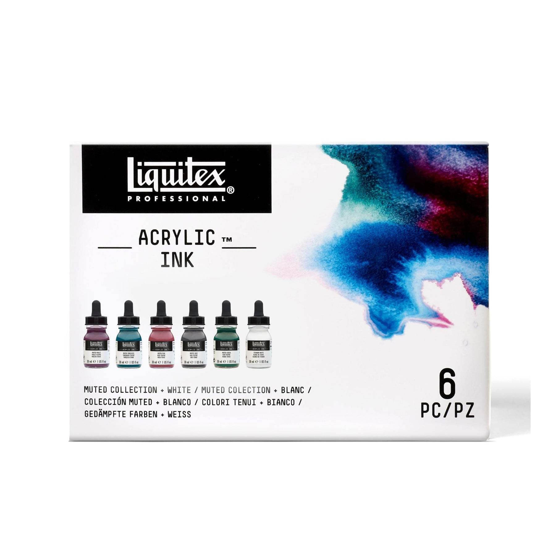  Liquitex Professional Acrylic Ink, 1-fl oz (30ml), Iridescent  Color Set, Set of 6