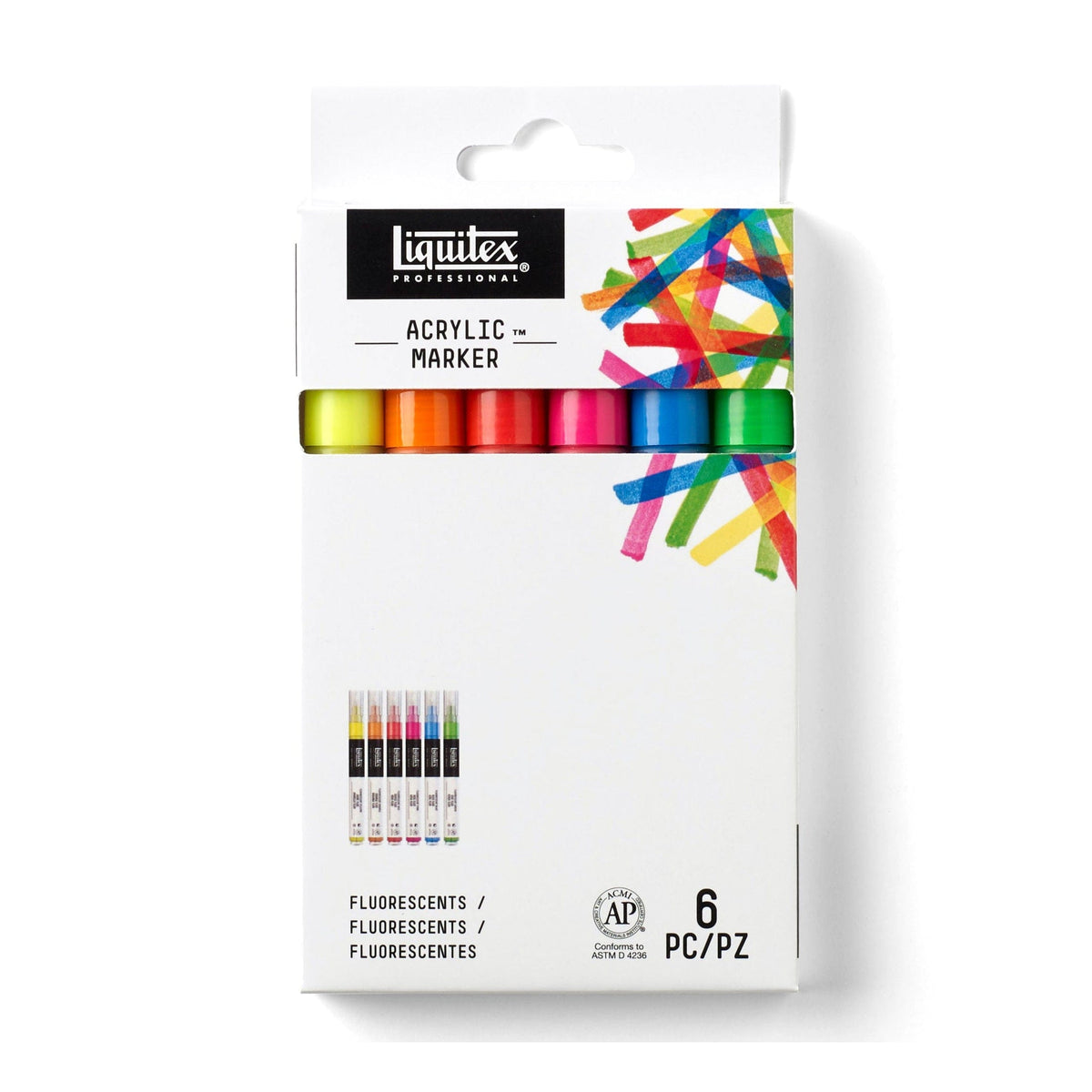 Fluorescent Paint Marker Set, 6-Colors